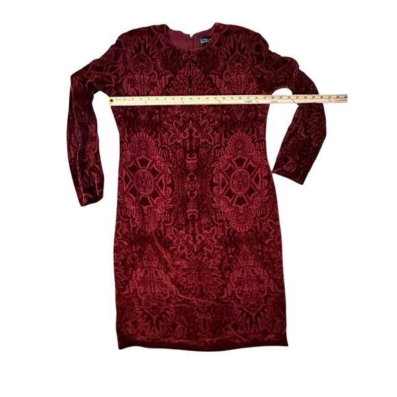 *SOLD* Linda Allard Ellen Tracy Red Silk Burnout Velvet Cocktail Dress Size 12 - Picture 6 of 9